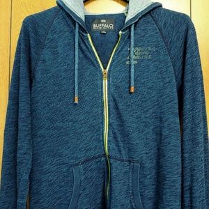 Buffalo - David Bitton Blue Hooded Zip Sweater